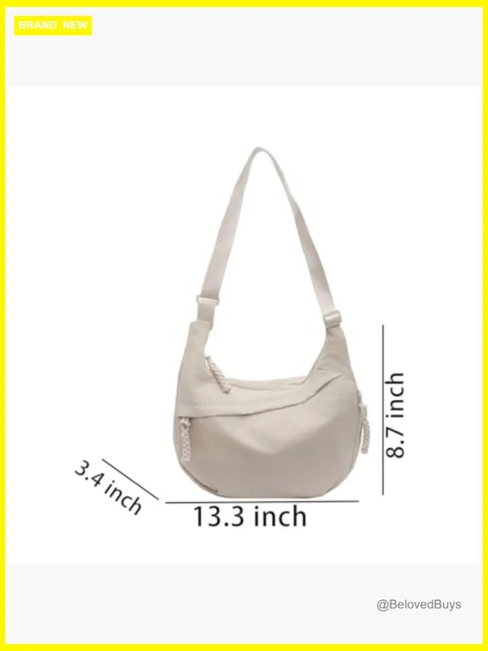 Crossbody Nylon Crescent Bag Lightweight Hobo with 2 Pack Dumpling Bags